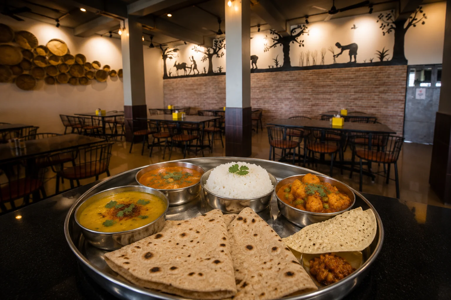 Punjabi Mini Thali - Veg dish at The Farmer's Kitchen Shirwal